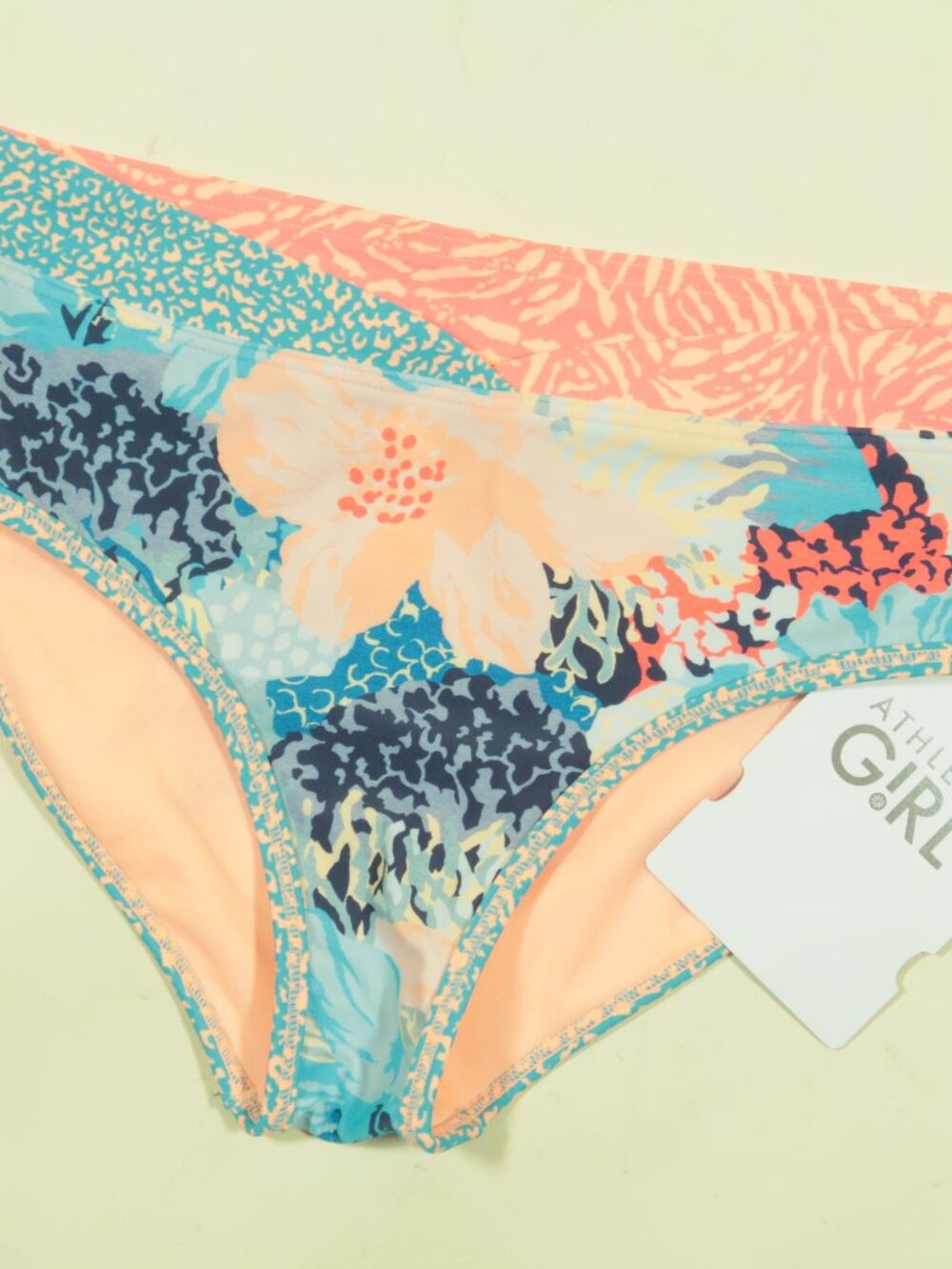 Athleta Girl Bora Bora Bikini Bottoms Size 12 Blue Pink Multi Floral New